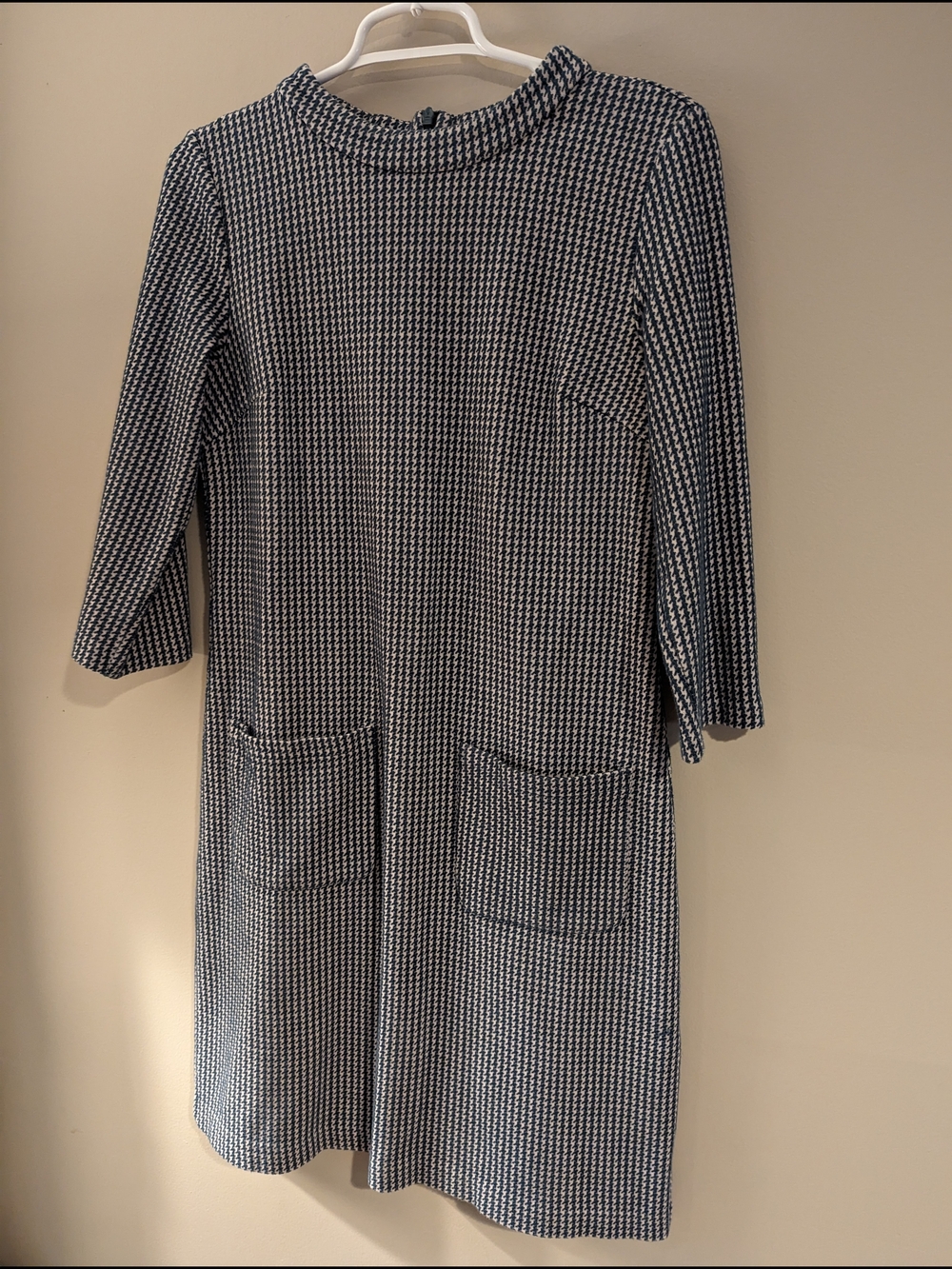 Boden Green And Pink Long Sleeve Shift Dress